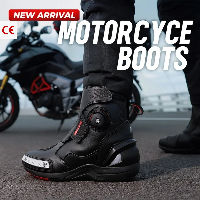 

CE Certified Waterproof Breathable Anti-Slip Short Moto Boots Ankle Armor Protective Riding Shoes for Men Daily Street Commute