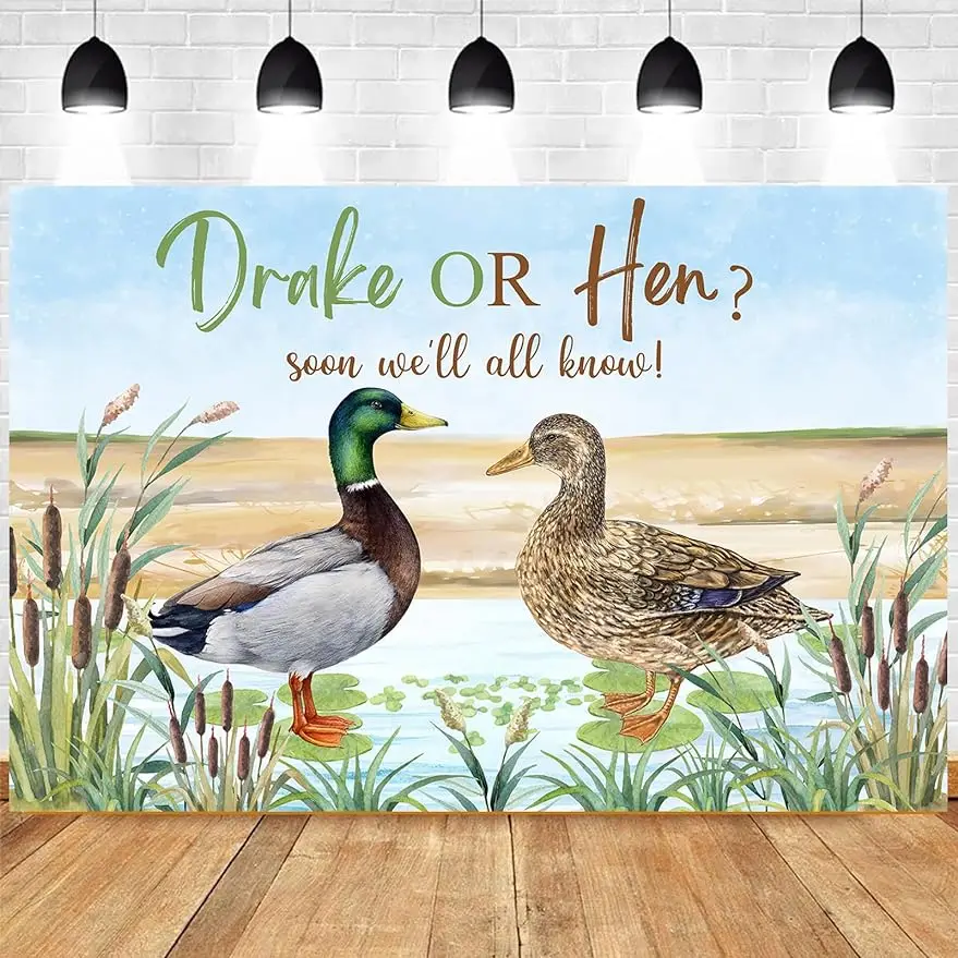 

SURPRISE-Duck Hunting Gender Highlights for Boys and Girls Decoration, Baby Bath Background, Theme Decoration Supplies