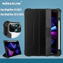 NILLKIN For iPad Pro 12 9 Case 2022/2021 Magnetic Case For iPad Pro 11 2022/2021 Camera Protection Cover With Pencil Holder