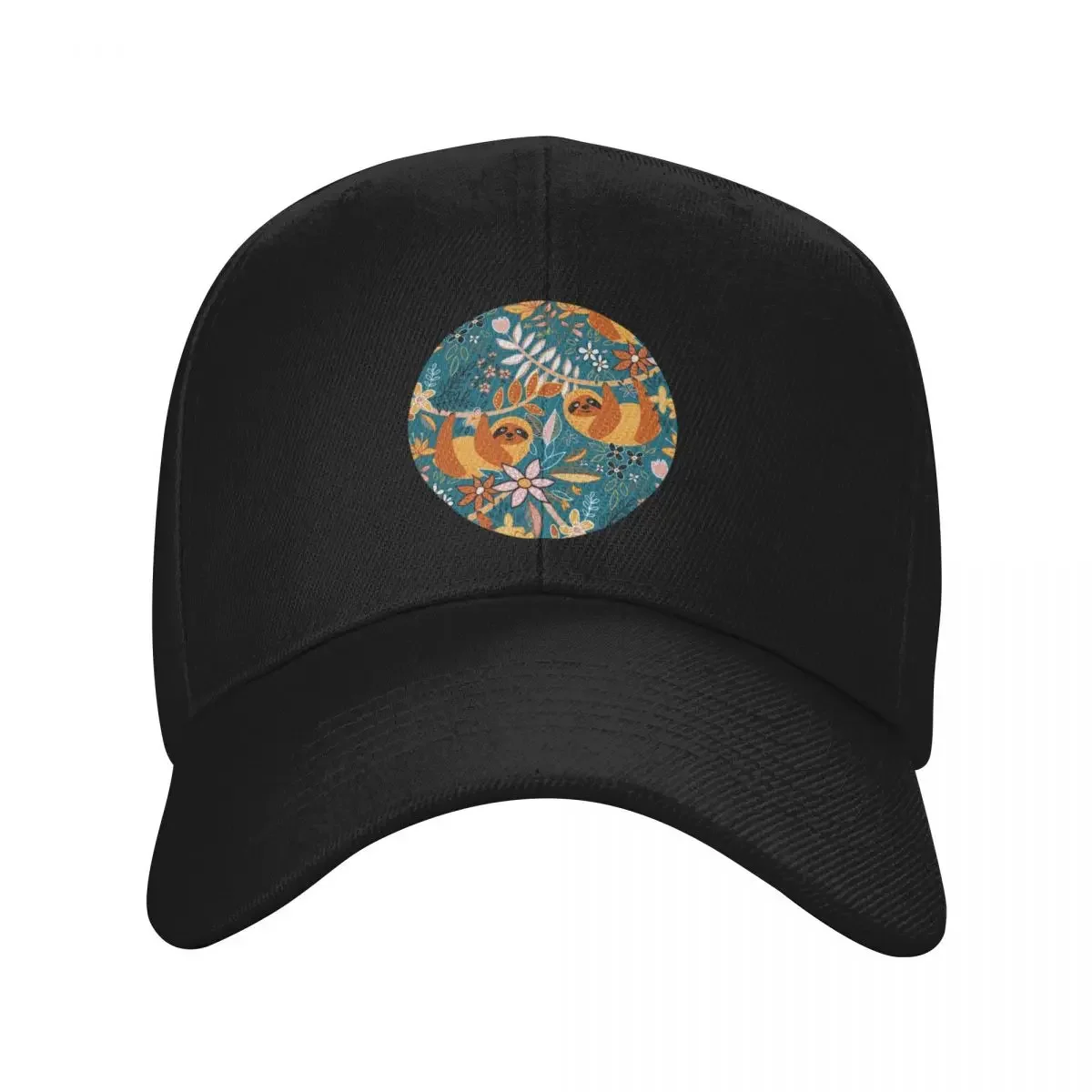 

Happy Boho Sloth Floral Baseball Cap New In The Hat Gentleman Hat hats on offer Woman Men's