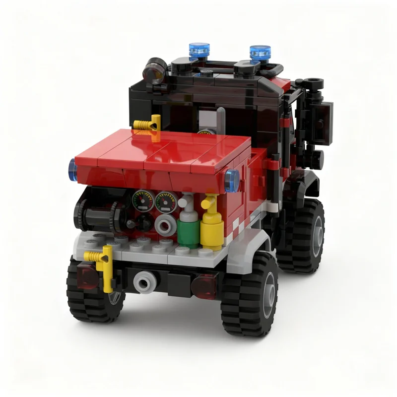 332pcs MOC Unimoges Fire Truck City Fire Model Building Blocks Construction Christmas Gifts Toy Birthday Collection Education