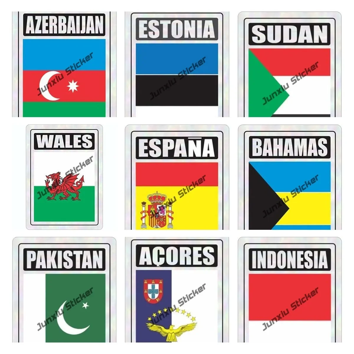 Creativity Car Stickers European Union Europe Asia Africa High Quality Sticker Car Assessoires National Flag Glue Sticker KK10cm