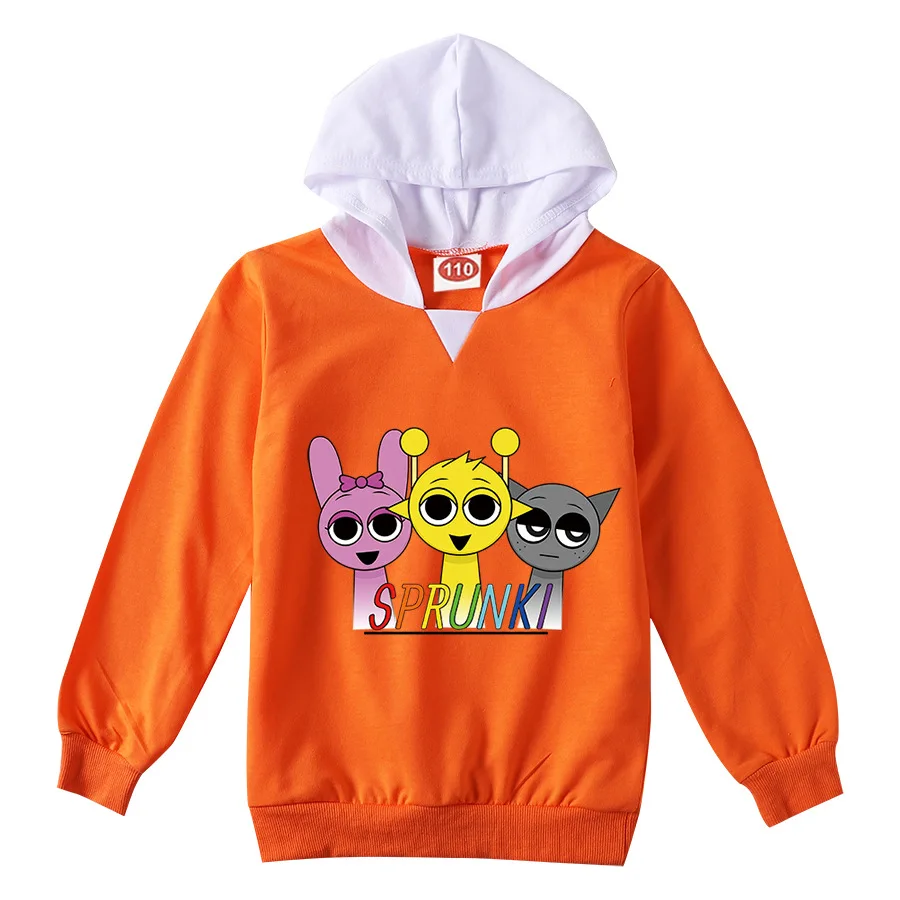 HOT Music Game Incredibox Sprunki Hoodie Kids Fashion Hooded Sweatshirts Youth Boys Casual Streetwear Girls Pullover Outerwear