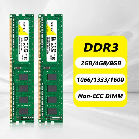 Mémoire de serveur d'ordinateur de bureau DDR3, 2 go, 4 go, 8 go, 1066 1333, 1600Mhz, PC3, 1.5V, 8500, 10600, 12800, 240 broches, DIMM Non ECC, pour Intel et AMD