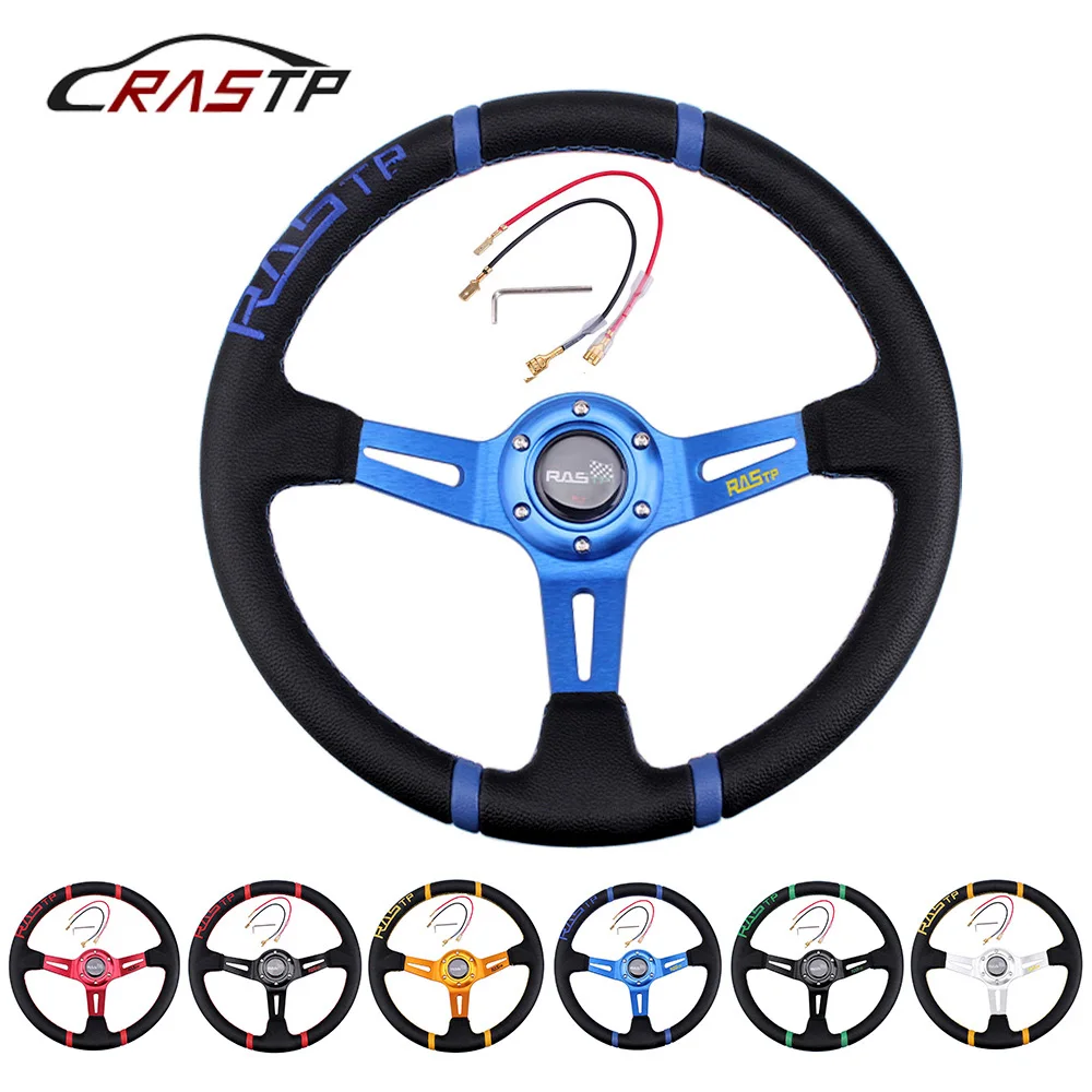 

Soft Leather Aluminum Universal 14inch 350mm Drifting Steering Wheel/Leather Car Steering Wheel Suitable for Most Cars RS-STW026