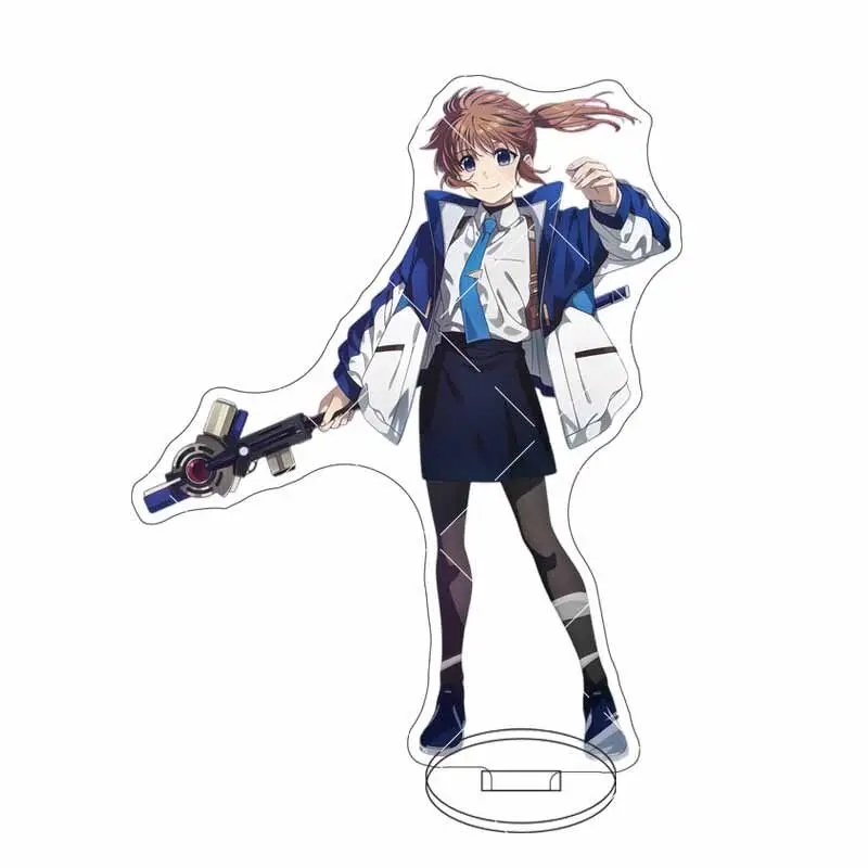 16CM Anime Figure Magical Girl Lyrical Nanoha EXCEEDS Gun Blaze Vengeance Takamachi Nanoha Cos Acrylic Stand Ornaments Gifts