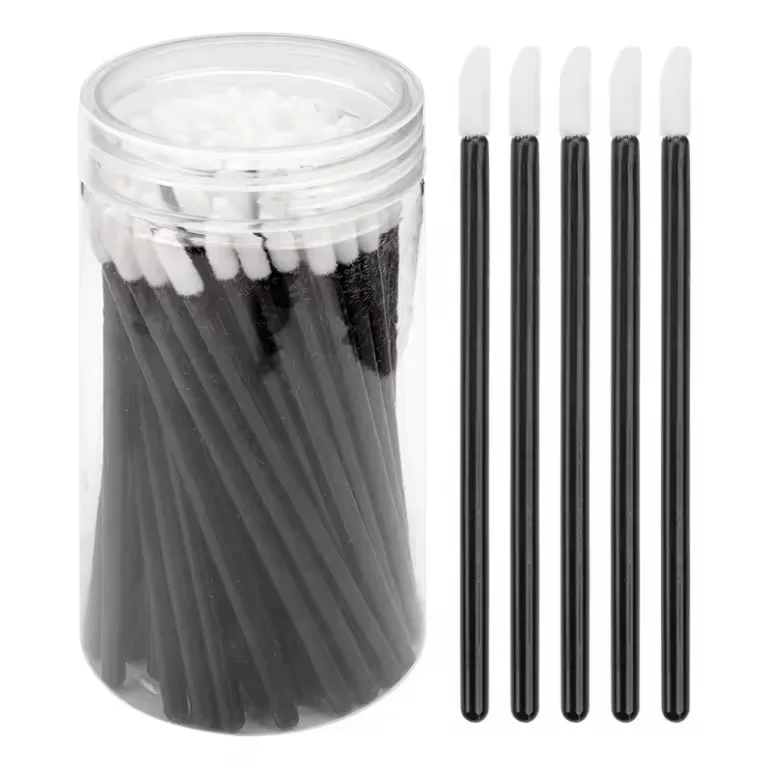 Escova labial descartável, 50 peças, haste oca, batom, garrafa, rímel, varinhas, aplicadores, escova de brilho, ferramenta cosmética