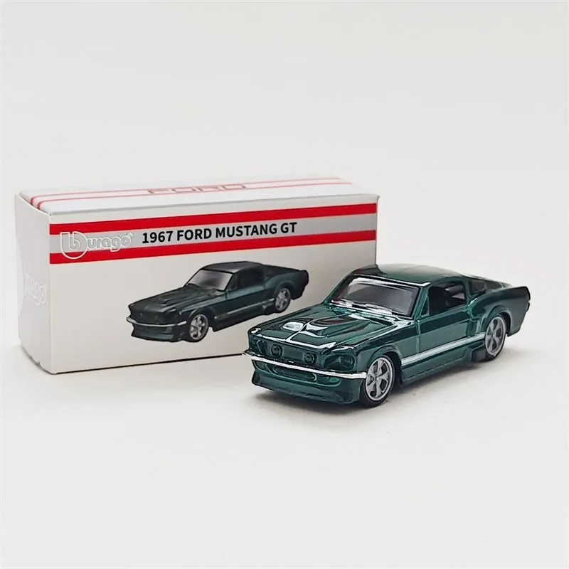 Bburago 1/64 Scale 1967 Ford Mustang GT Diecast Model Car Miniature Alloy Vehicle Toy Collection Decoration Gift