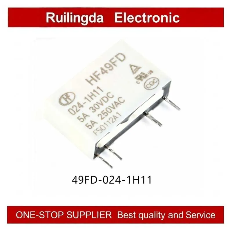 HF49FD Series 1 Channel 5A Relay 4-Pin Normally Open Configuration for Electronic Projects