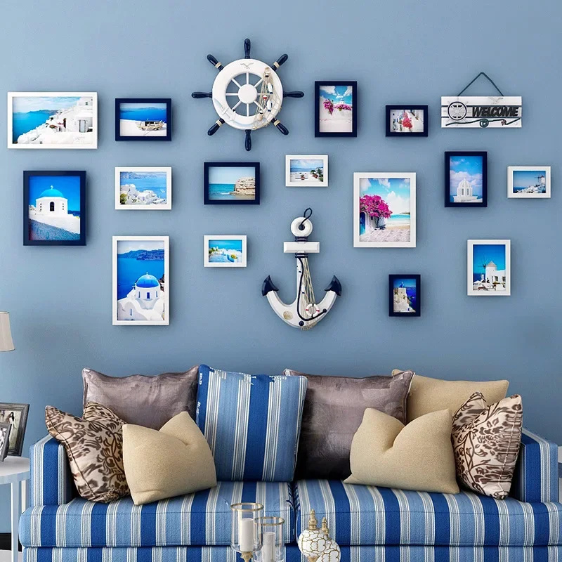 5/7/10 Inch Wall Bedroom Room Decoration Nautical Combination Wooden Set Interior Decor