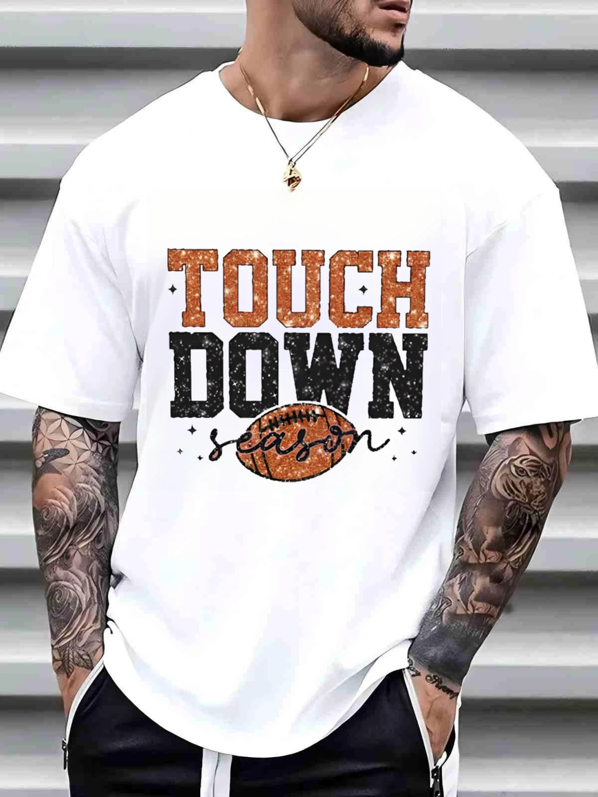 

Men's Short Sleeve T Shirt Valentine's Day Gift Letter Print Cool Top