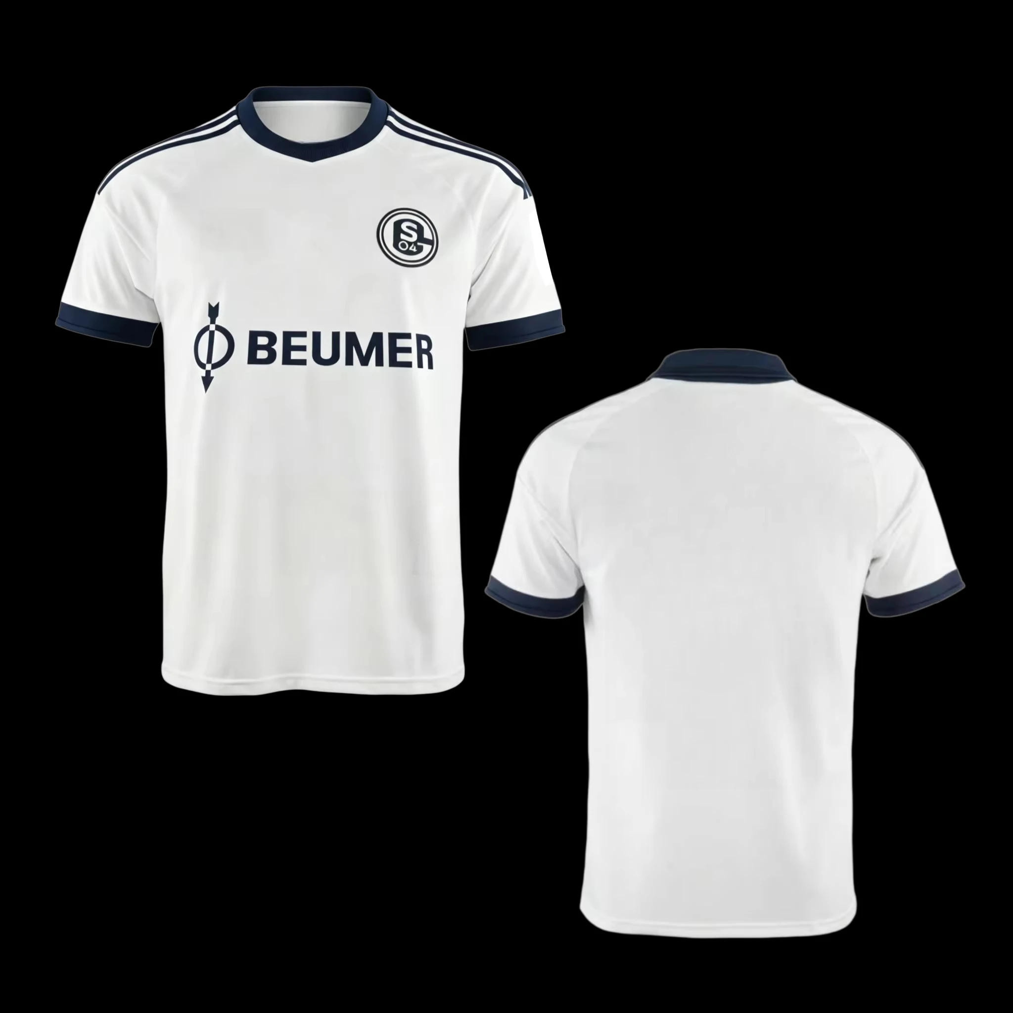 2026/27 Schalke Retro Fußballtrikot für Herren, Weißes Kurzarm-Fußballshirt, Klassischer 04-Nummern-Druck Sporttrikot für Fan-Training