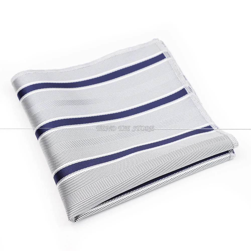 Men's Striped Floral Pocket Square for Weddings