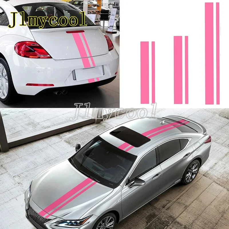 

3 шт., длинная полосатая наклейка на кузов автомобиля, декоративная наклейка на капот автомобиля, крыша, задняя дверь, наклейка «сделай сам», подходит для всех автомобилей, наклейка