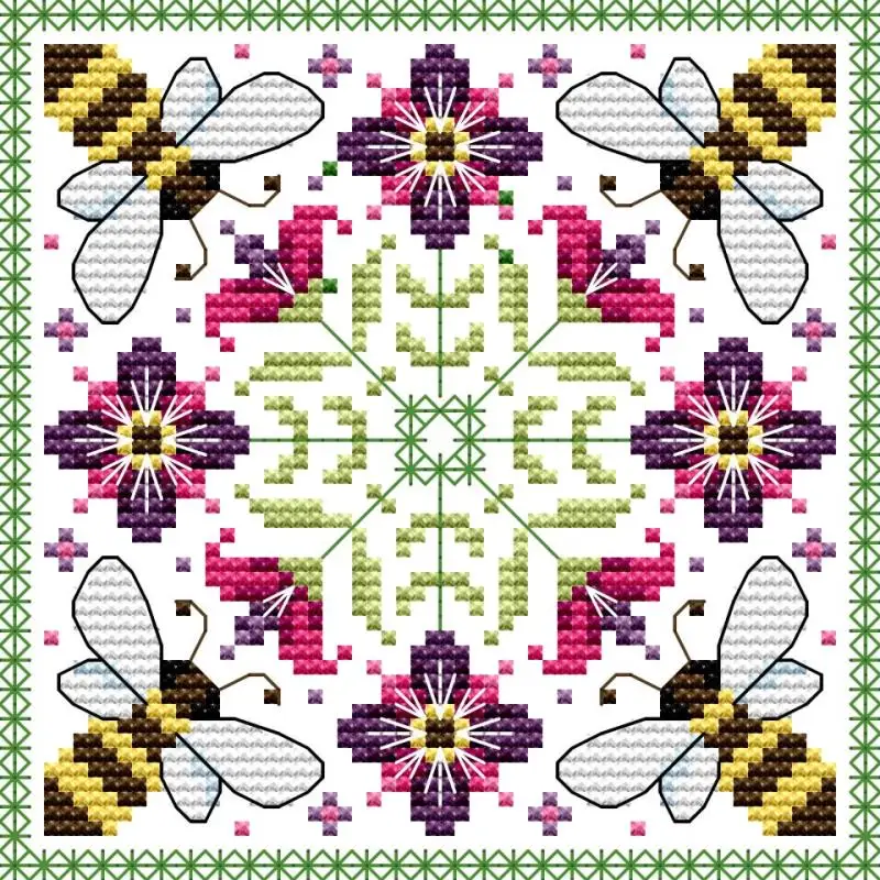 

Набор для вышивки крестиком с мультяшным рисунком и пчелами