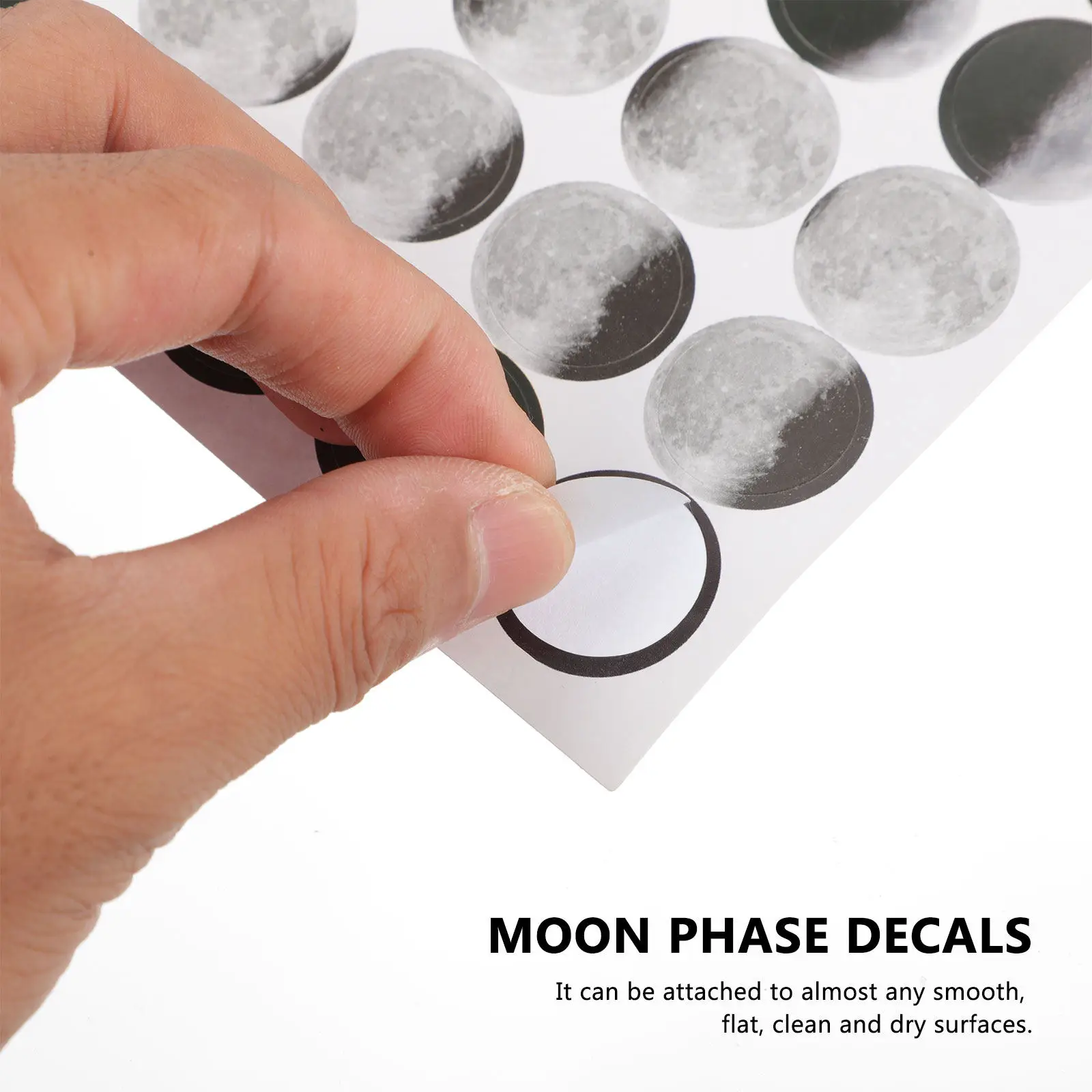 50 Sheets Moon Decal Stickers Smooth Surface Adhesive Moon Phase Scrapbook Decals for Journal Scrapbooking Product Labels