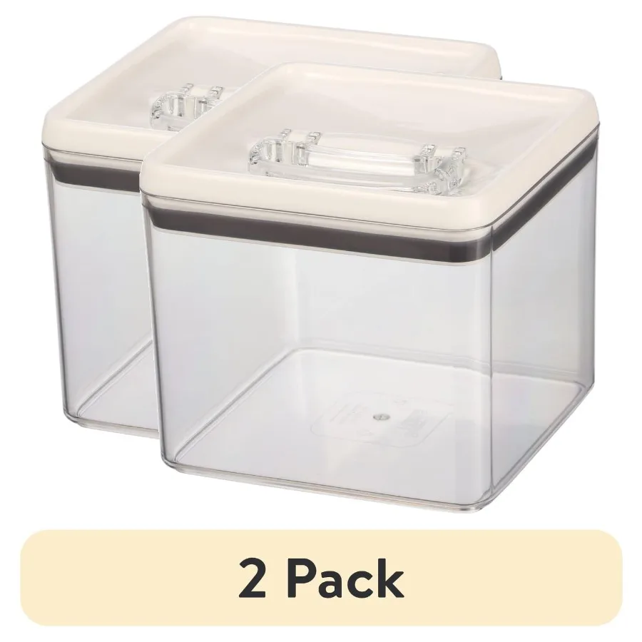 Paquete de 2 recipientes con tapa FlipTite para una capacidad de 19,7 tazas, ideales para almacenar bagels y otros artículos alimenticios, sellado hermético que mantiene el Co