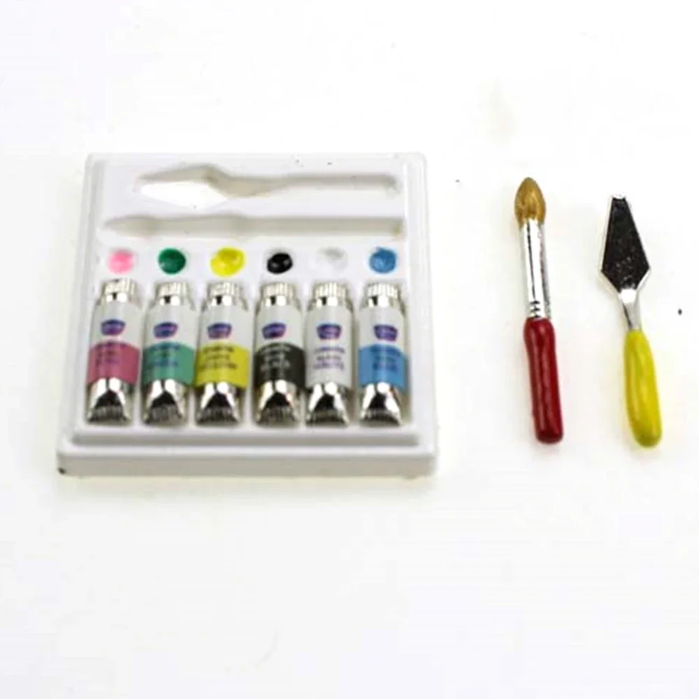 Ensemble de pigments de stylo d'interconnexion de simulation imbibée, peinture l'inventaire de maison de beurre, modèle pour la mini décoration, accessoires de maison de courses, 1/12