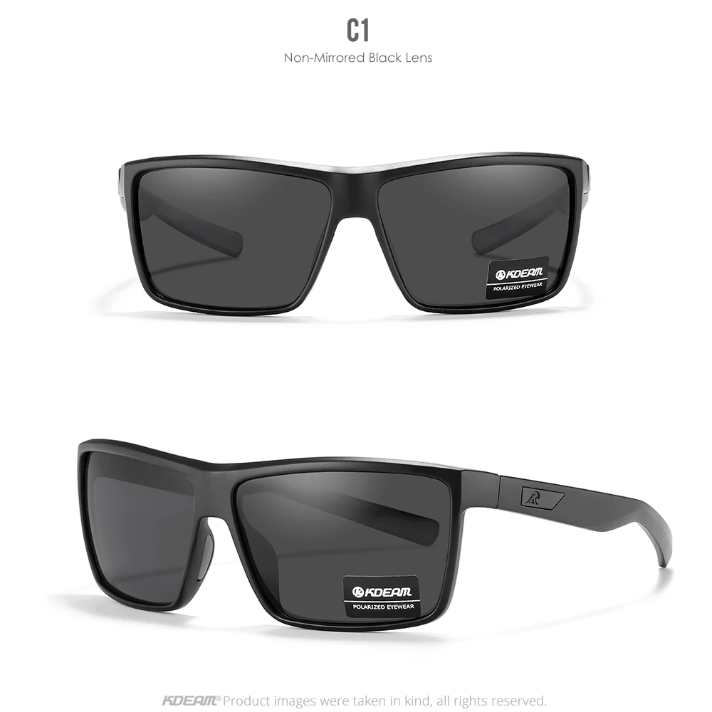 KDEAM Scratch Widerstand Sonnenbrille Männer Polarisierte 100% UV Schutz Sonnenbrille Integral Frühling Scharniere Und Gebogene Tempel KD029 – Detail 13