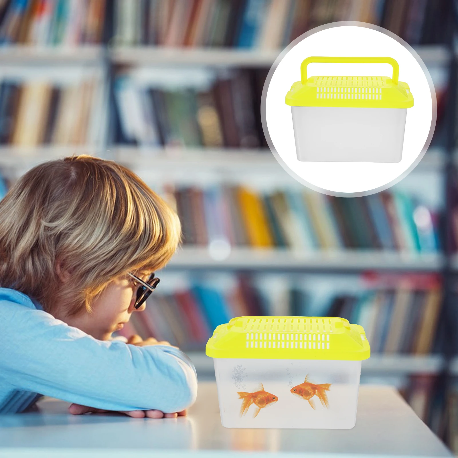 

Pet Transport Box Reptile Feeding Tank Lightweight Compact For Turtle Goldfish Breeding Case Portable Plastic Aquarium