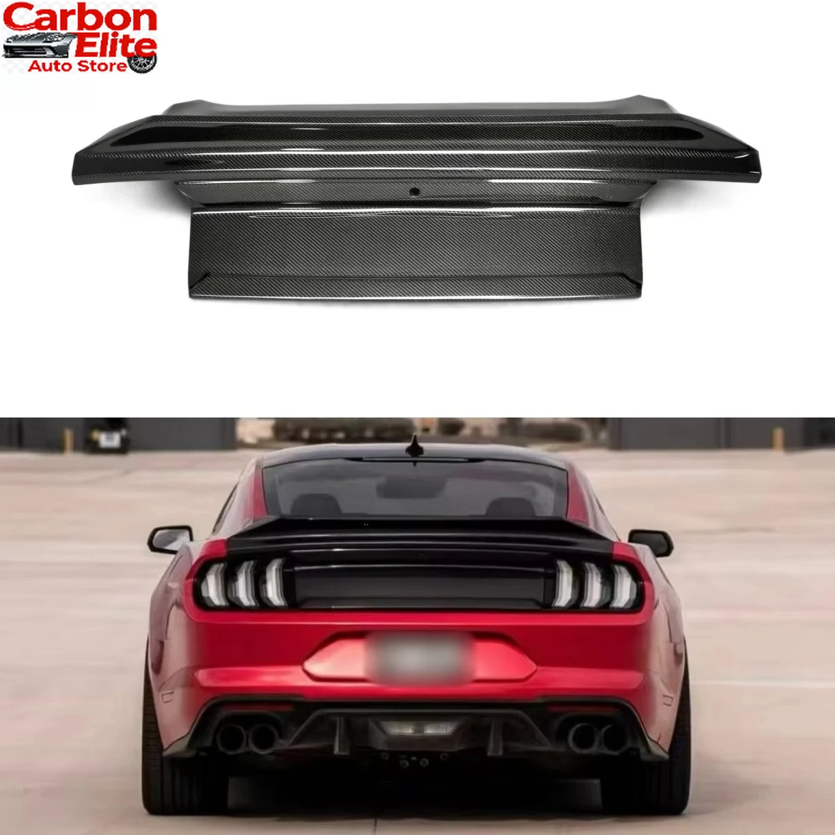 

Perfect Fit Carbon Fiber Rear Trunk Lid Ducktail ForMustang GT 2015-2023