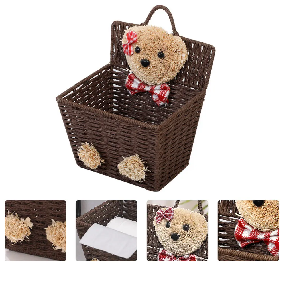 

Wicker Storage Basket Household ganizer Woven Baskets for Home Office Hotel Elegant Multi Functional Safe Material High