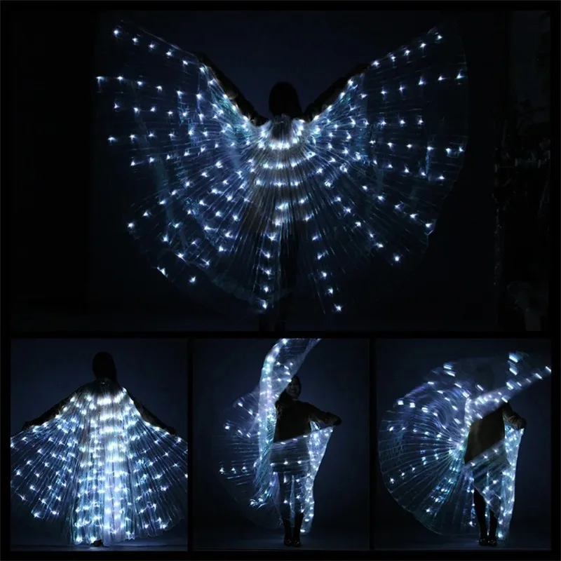 New LED Wings Belly Dance Butterfly Party Festival Performance Fluorescen Isis Wings Carnival Costumes Shows For Adult Child