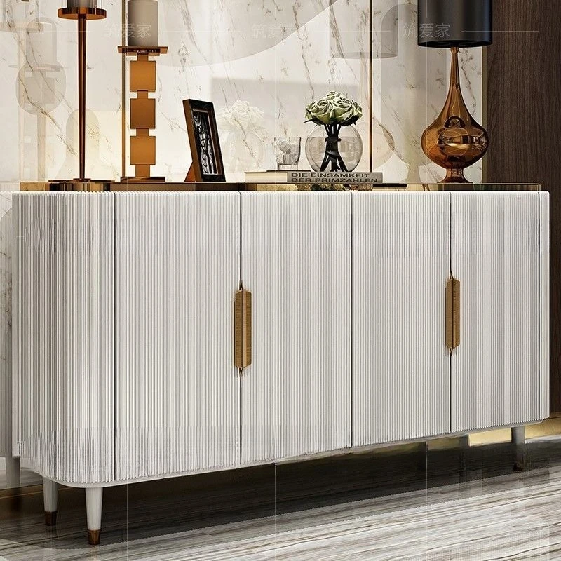 American Light Luxury Xuan  Shoe  Foyer Cabinet Stainless Steel Decorative Locker Dining