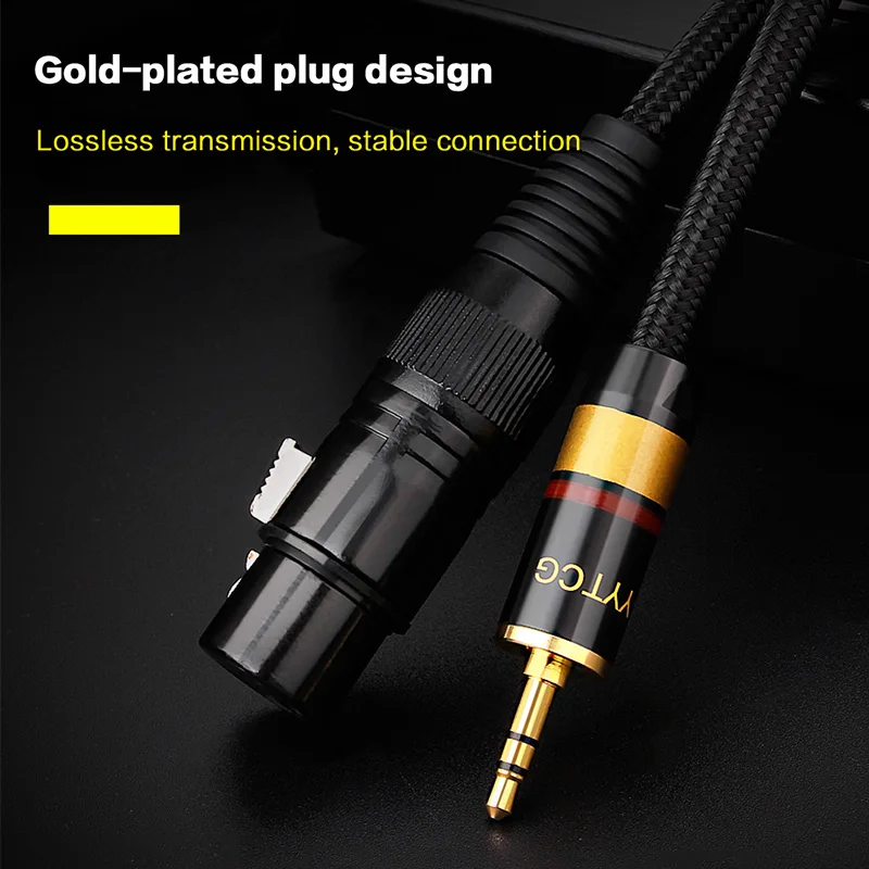 XLR to 3.5mm Microphone Audio HiFi Cable For iPhone Mixer Amplifier Mixing Console Microphone XLR Female Jack Aux Mic Cord