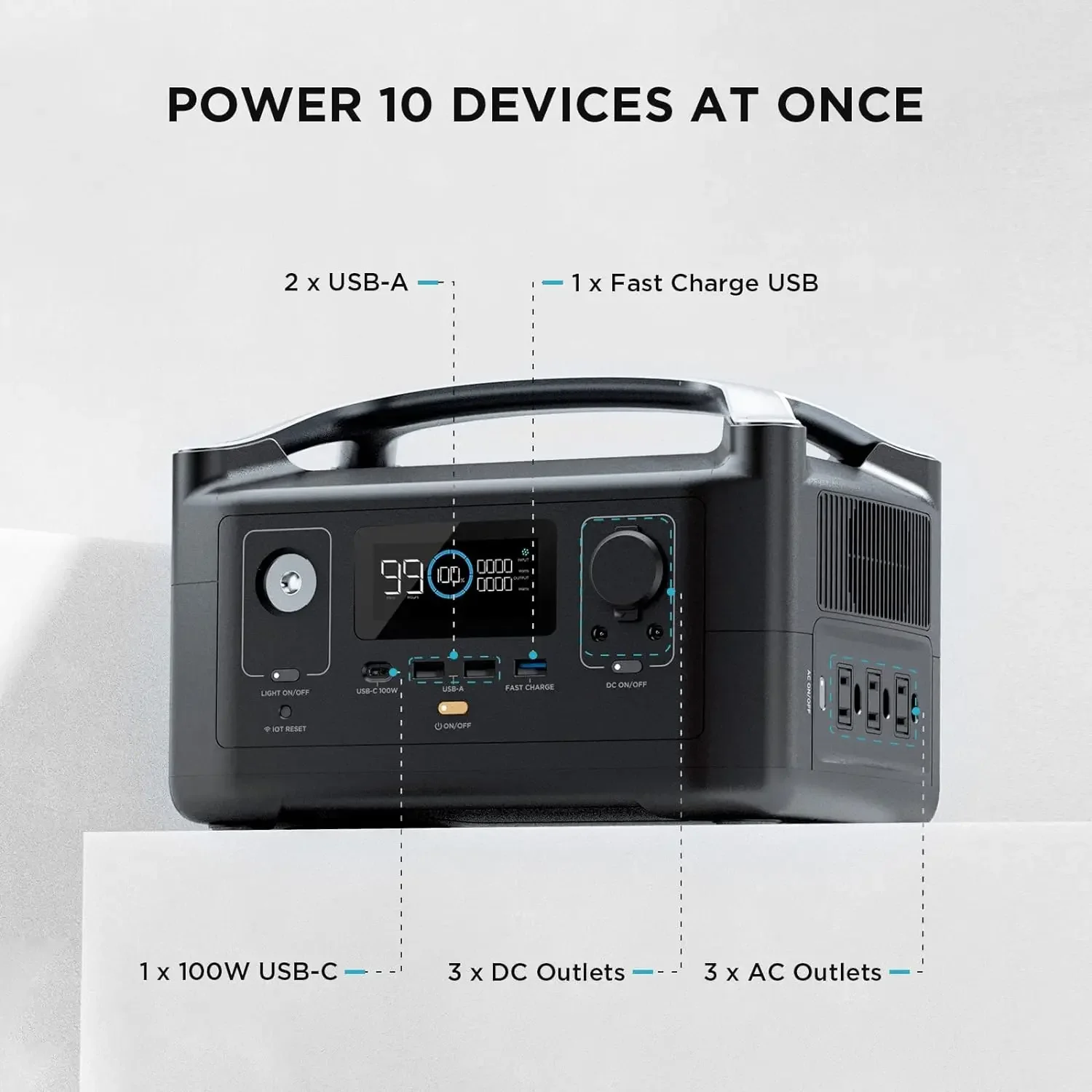 急速充電ポータブル発電所,サイレントソーラー発電機,600 WH,3x1200W,ピーク電流W,ACコンセント,LED懐中電灯