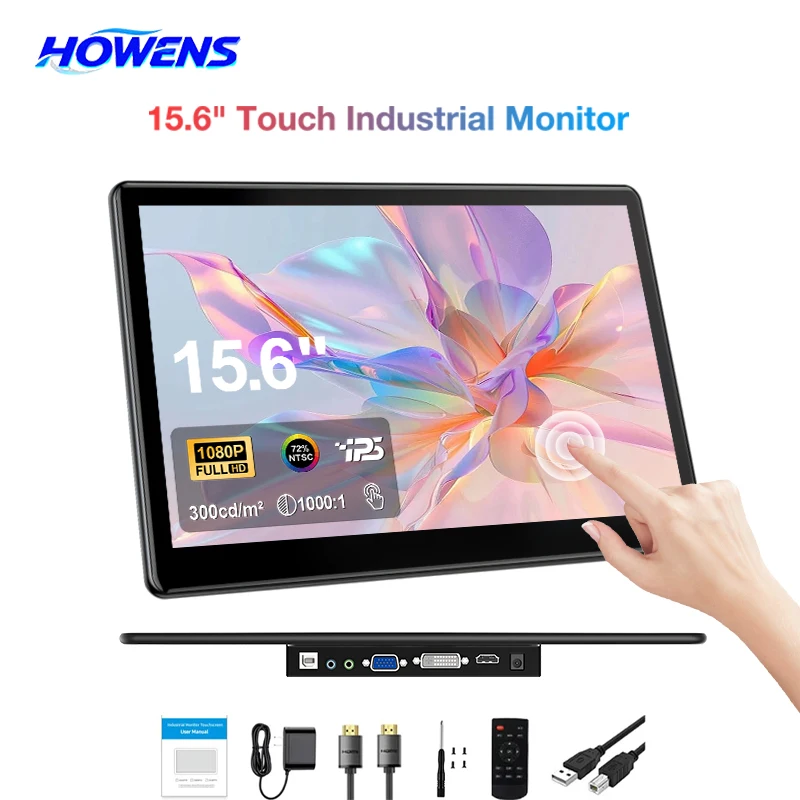 HOWENS 15.6 inch Portable Monitor for Laptop, 1080P 72 NTSC 100 sRGB USB C HDMI Travel External Second Computer Screen with HDR