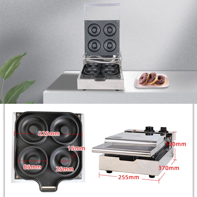 2024 ทําความสะอาดง่ายความร้อน 12 ชิ้น Donut Making Machine MINI Donuts เหล็กสแตนเลสเครื่องทําวาฟเฟิลในครัวเรือน Donut Maker