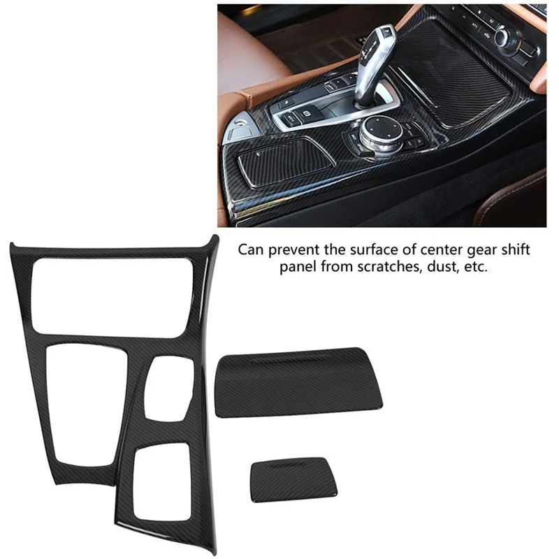 

For BMW 5 Series F10 2011-2017 LHD Center Console Gear Shift Panel Cover Trim Interior Replacement Parts (ABS Carbon Fiber)