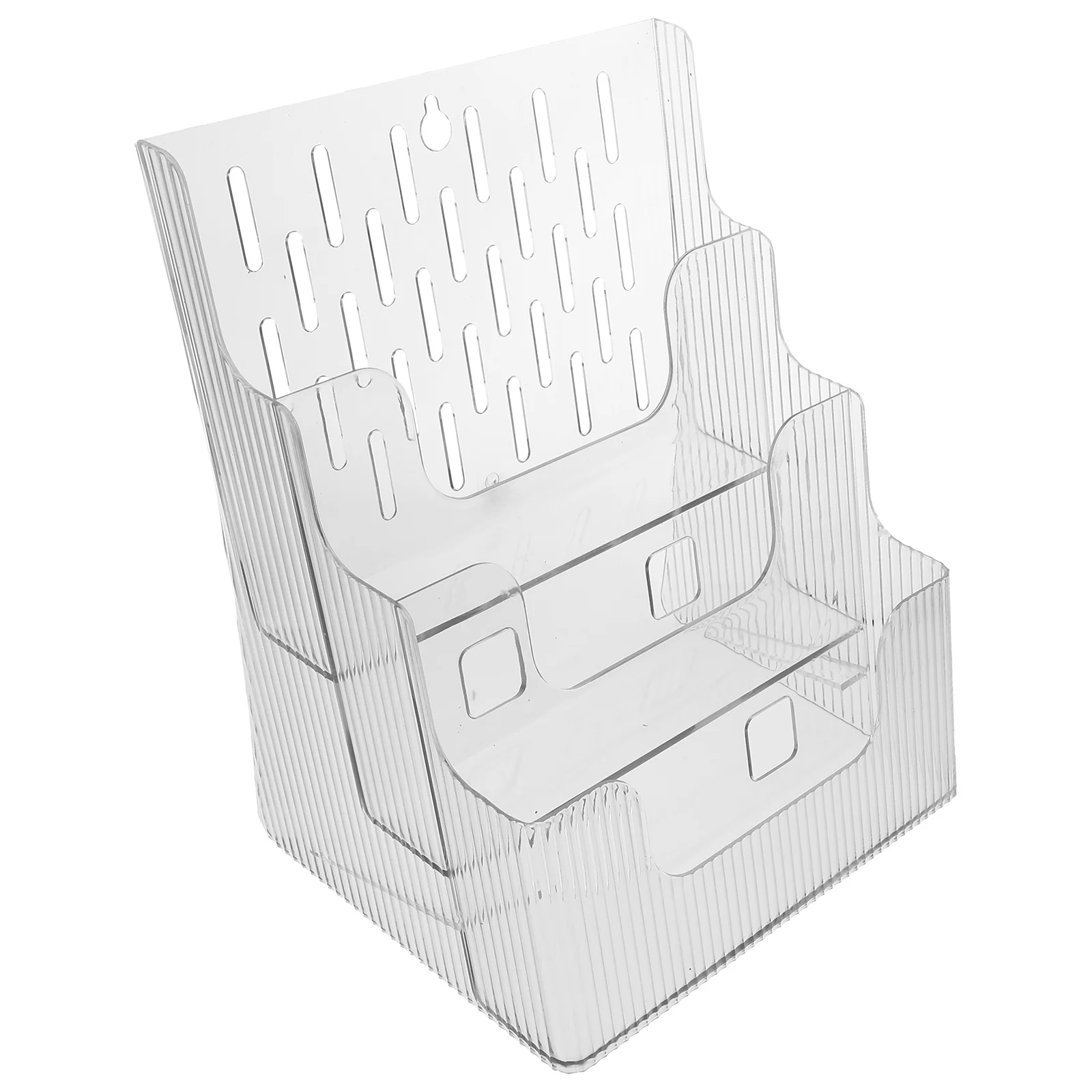 

Desktop File Rack Organizer Clear Acrylic Multi-Level Tabletop Document Stand for Efficient Office Paper Management Magazine