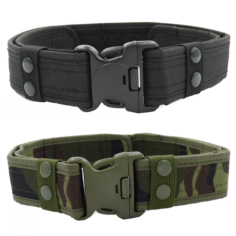 Men's Tactical Buckle Belts Nylon Waist Belt Outdoor Training Combat Survival Hunting Belt Work Clothes Canvas Elastic Belts