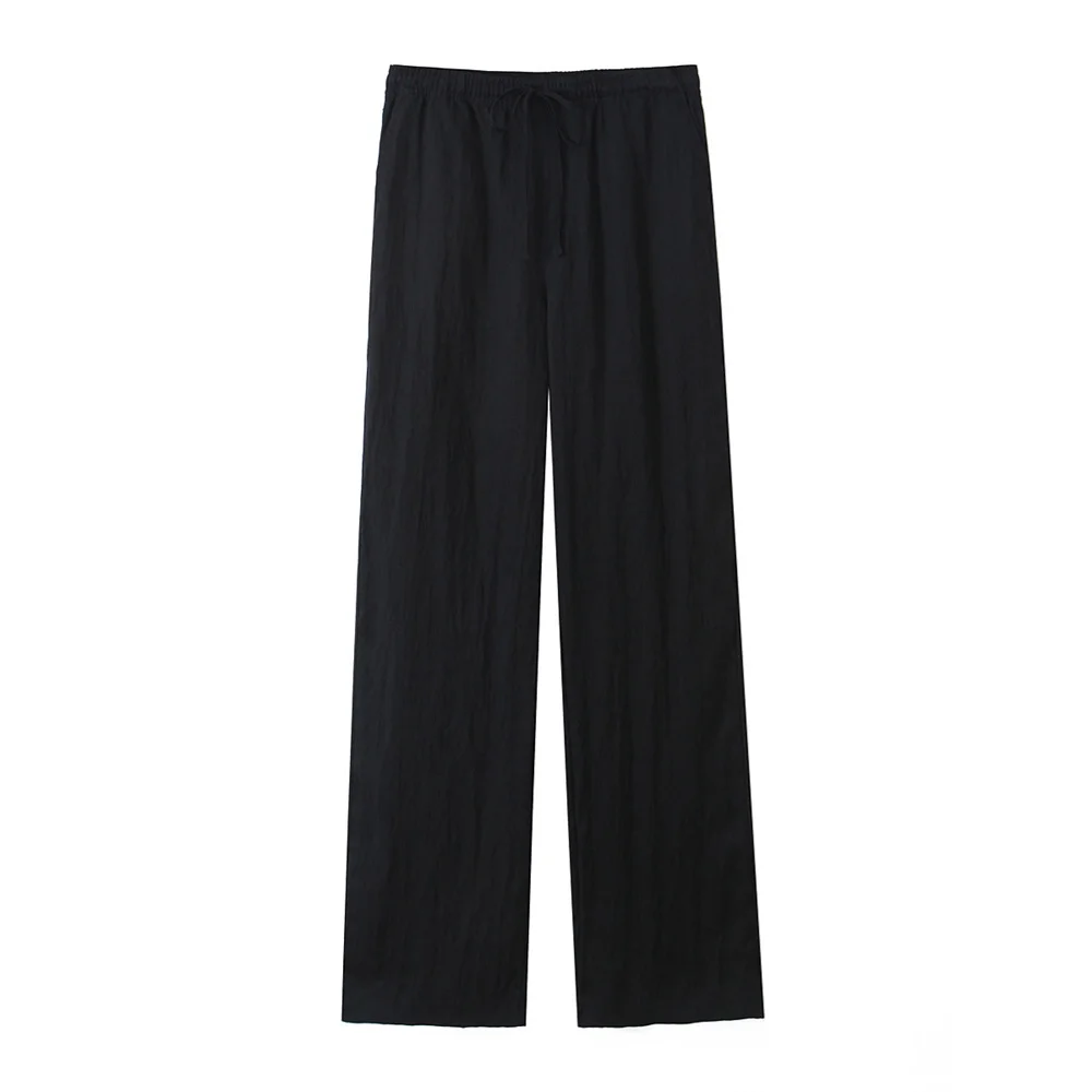 2024ZAR * Spring/Summer New Women\'s European and American Fashion Casual Versatile Four Color Flowing Straight Leg Pants