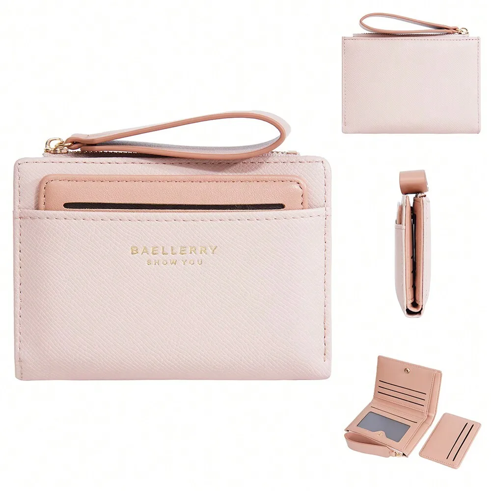 

Stylish Exquisite Soft Lychee Buckle Short Multi-Function Large Capacity Wallet Multi-Function Zipper Portable Student Card Clip Coin Purse Fit Suitable Young Student Gift Women Purse Wallet Purse Wallet Mini Wallet Small Wallet