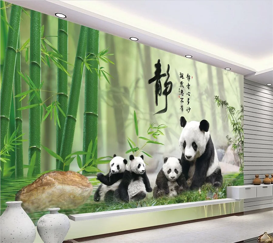 wellyu Custom 3D wallpaper cute cartoon hand-painted little panda children's room mural living room bedroom обои Papel de parede