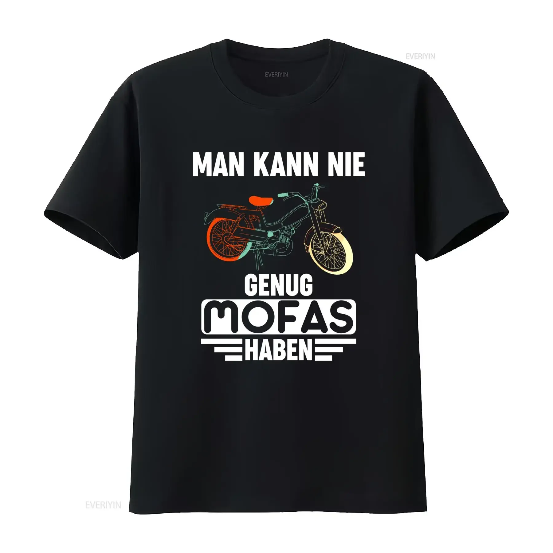 Lustiges T Shirt für Mopedfahrer mit Spruch Kann Nne Genug Mofas Haben Scooter Design Rundhals Bequemer Allround Schnitt