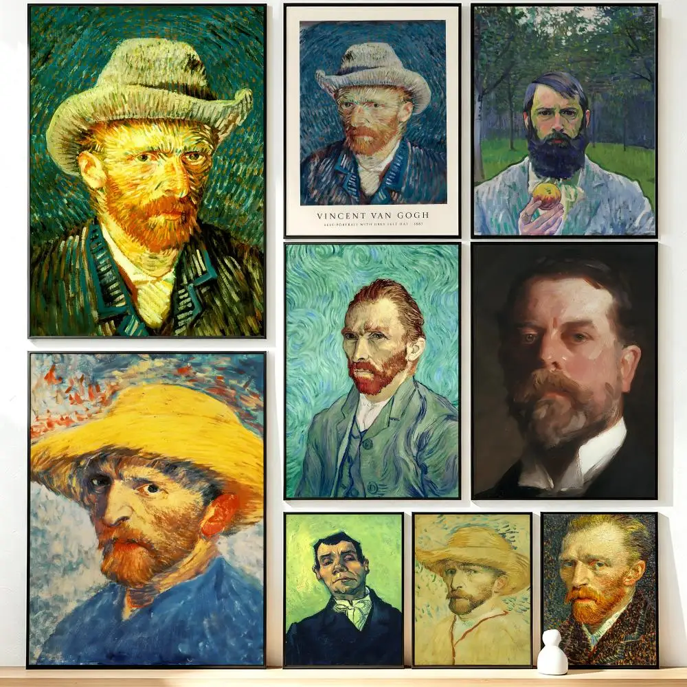 Wall Art Poster Trendy art Van Gogh Self Portrait Poster for Office Home Decor Interior Large Wall Picture Print