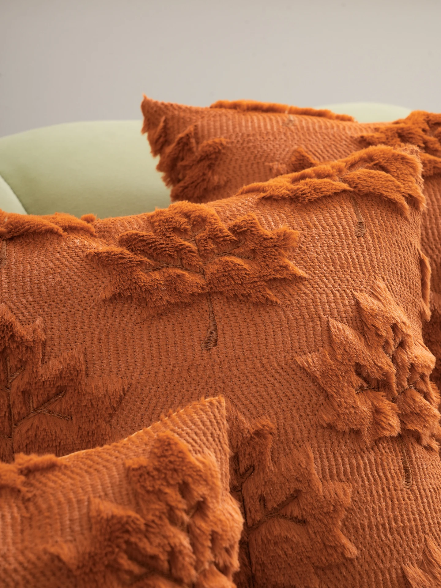 1pc Caramel 3D Embroidered Maple Leaf Pillow Cover (No Insert), Harvest Festival Themed, All-season Decorative Cushion Cover