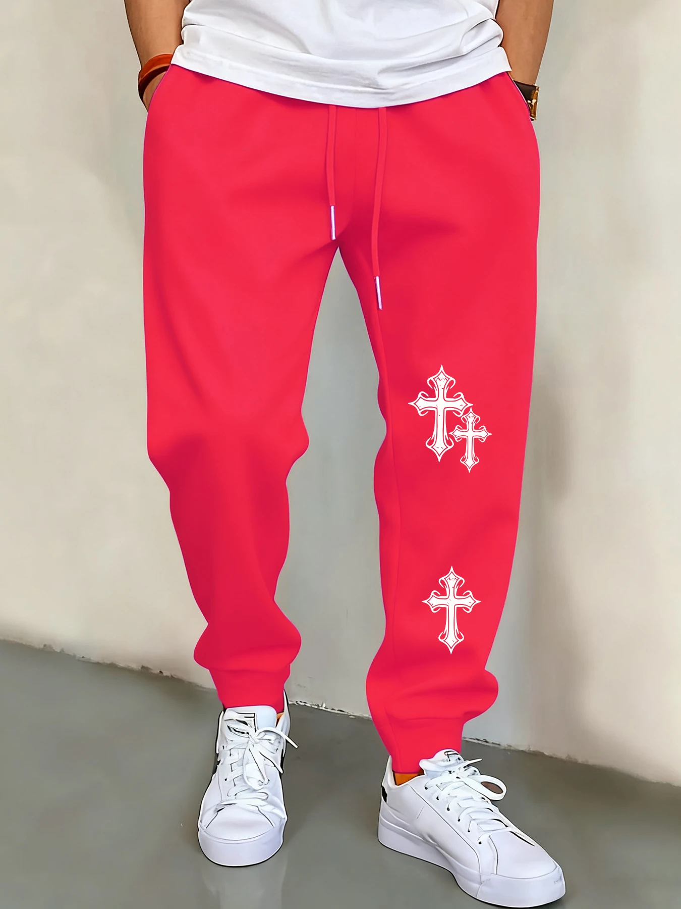 

Three Artistic Patterns Printing Mens Pants Comfortable Pocket Sweatpants Fashion Fleece Male Sportpant Basics Vintage Trousers