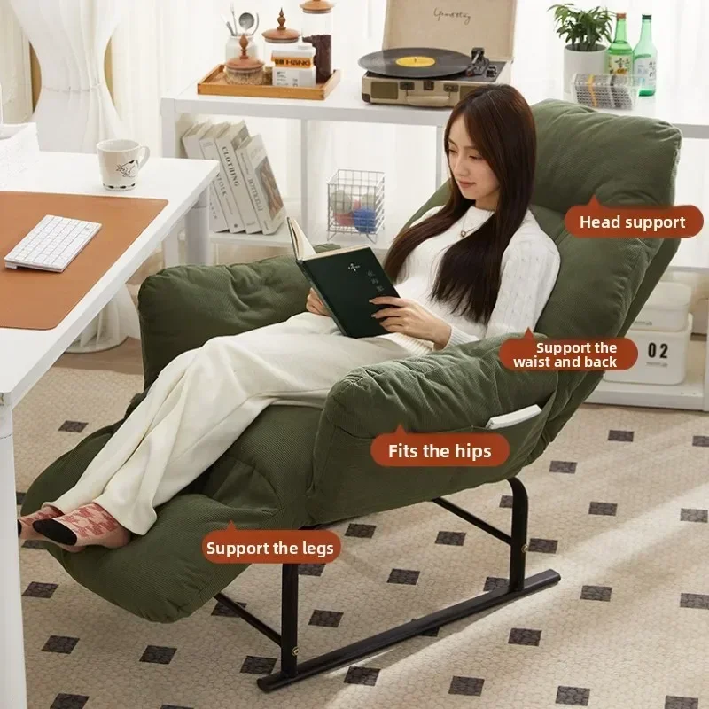 Stable Folding sofa chair sleepable reclining lunch chair lazy sofa dual-purpose chair computer chair single recliner