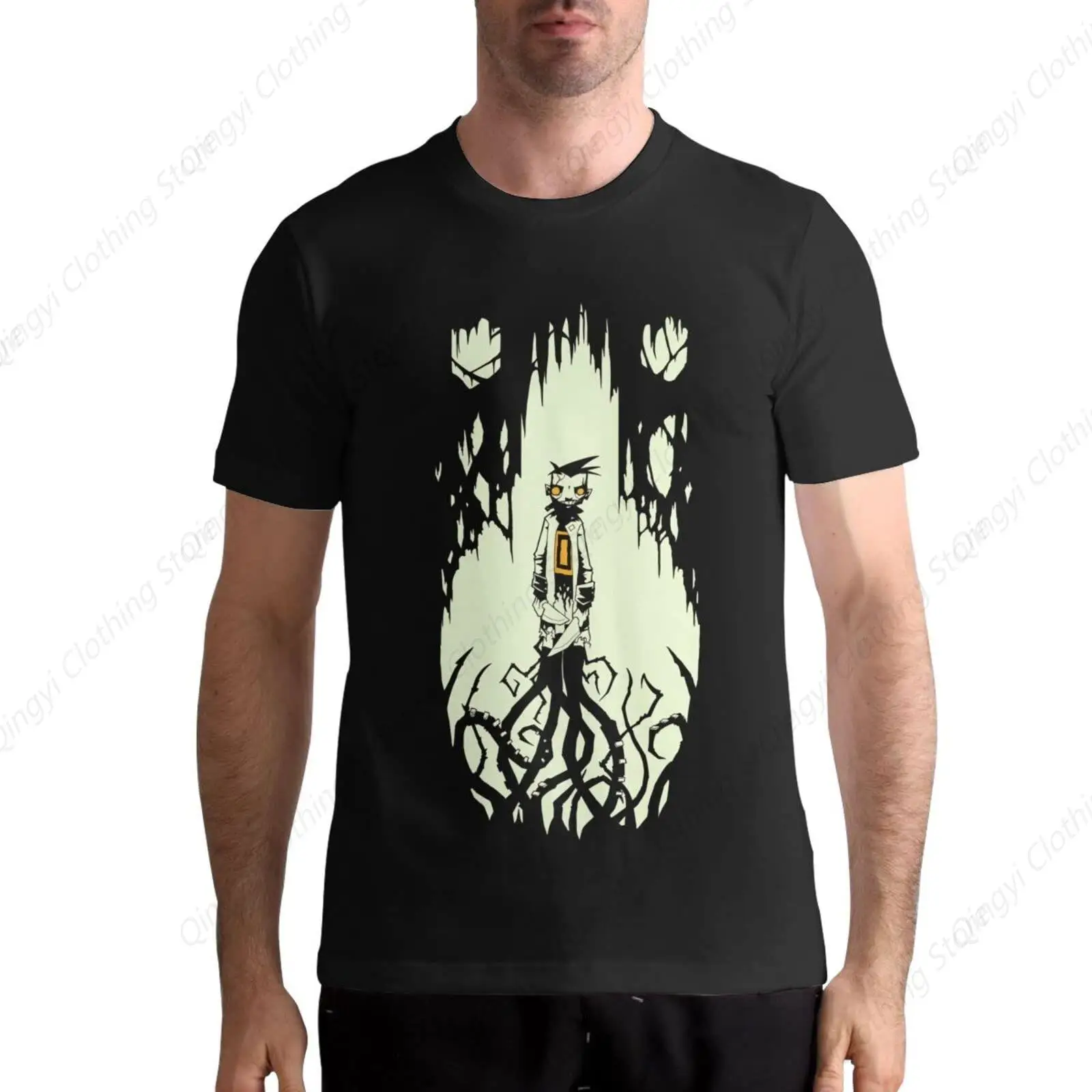 

Men's T-Shirt Johnny The Homicidal Anime Maniac Crew Neck Shirts Short Sleeve Tees Summer Cotton Top Black