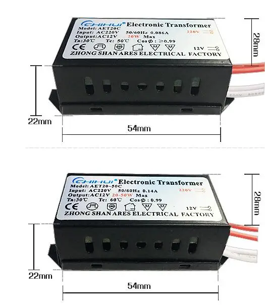 Controlador de transformador electrónico de Metal, fuente de alimentación para bombillas LED, 12V, 20W, 160W, 250W, 3 años de garantía, 1 unidad