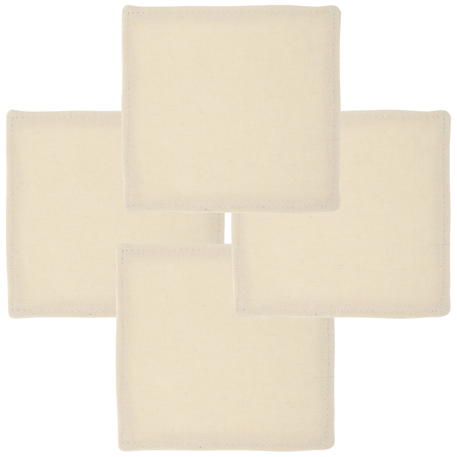 

4 Pcs Canvas Insulated Water Absorbent Square Shape Kitchen Decor Desktop Cup Mat Coffee Table Drink Pad