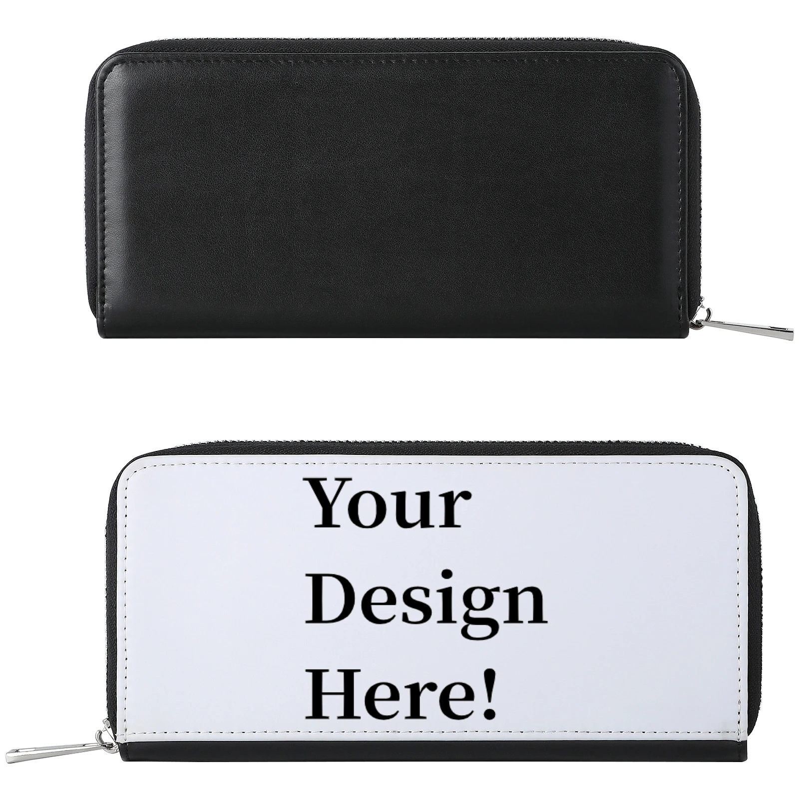 

Customize Long Wallets DIY Print Your Photo Logo Large Capacity Zipper Handbag Card Holder Coin Purse For Personalized Gift