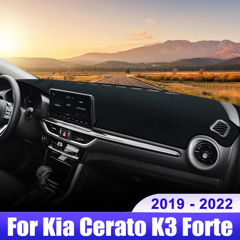 

For Kia Forte Cerato K3 2019 2020 2021 2022 Car Dashboard Cover Dash Mat Sun Shade Avoid Light Non-slip Pad Interior Accessories