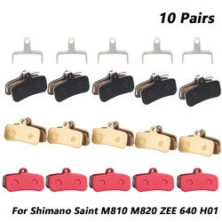 10Pairs Resin/Ceramic/Full Metal Bike Disc Brake Pads For Saint M810M820 ZEE 640 H01 MTB Hydraulic Brake Pad Bicycle Brake Parts