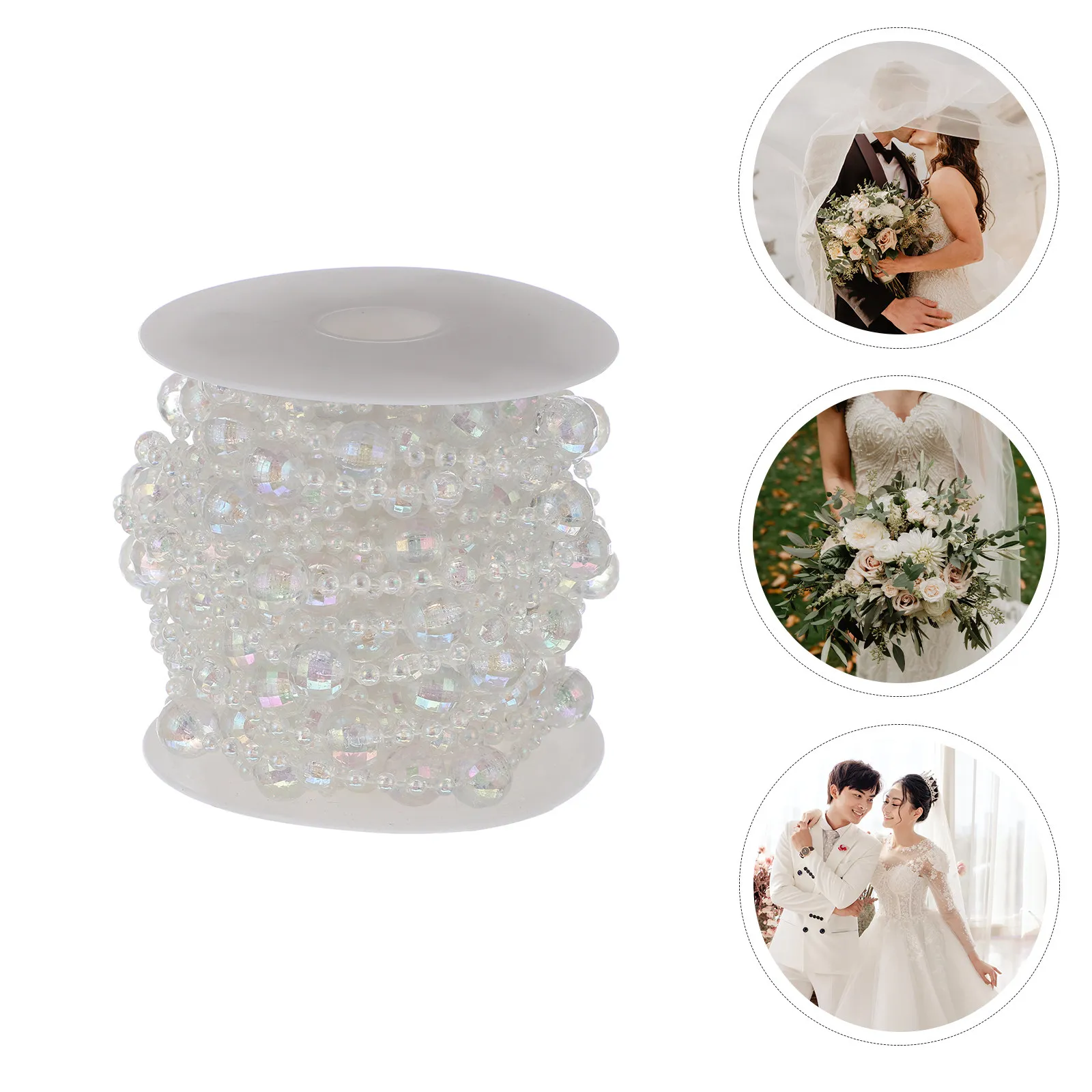 A Roll Flying Saucer Line Beads Acrylic Bead String DIY Wedding Garland Easy Cut Lightweight for Christmas Decoration Stage